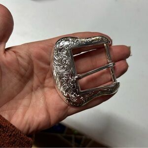 Silver Ornate Belt Buckle